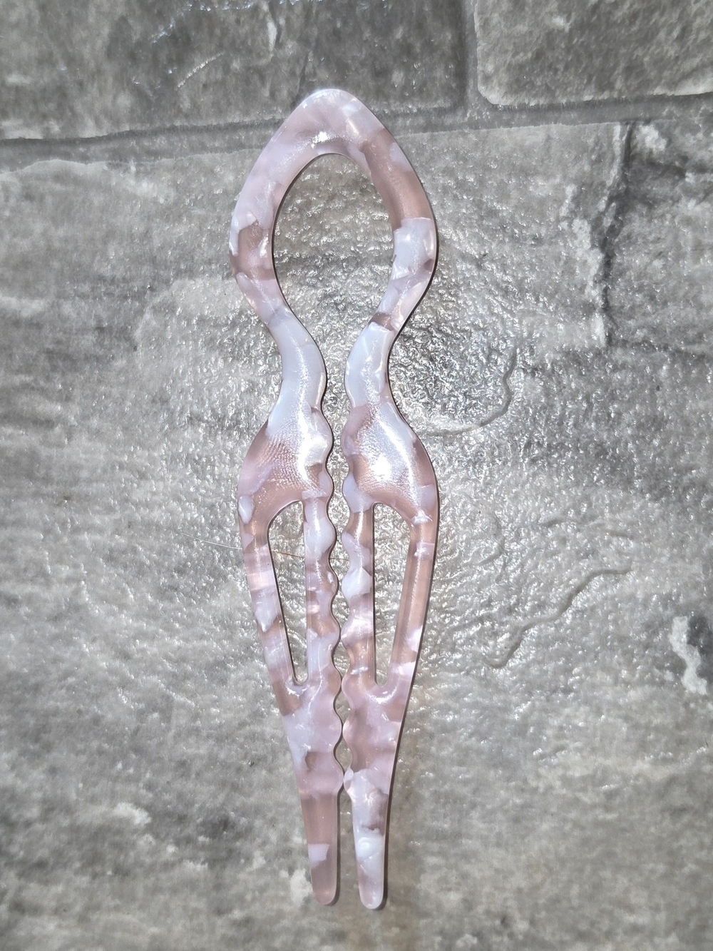 Pink Marbled Hair Fork Clip - Women's Hair Accessories BNIB